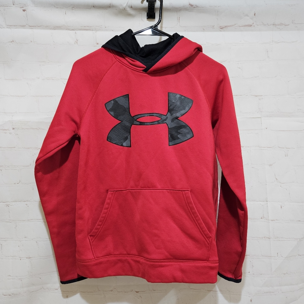 Under Armour Red Hoodie with Black accents. Boys Youth Size L
